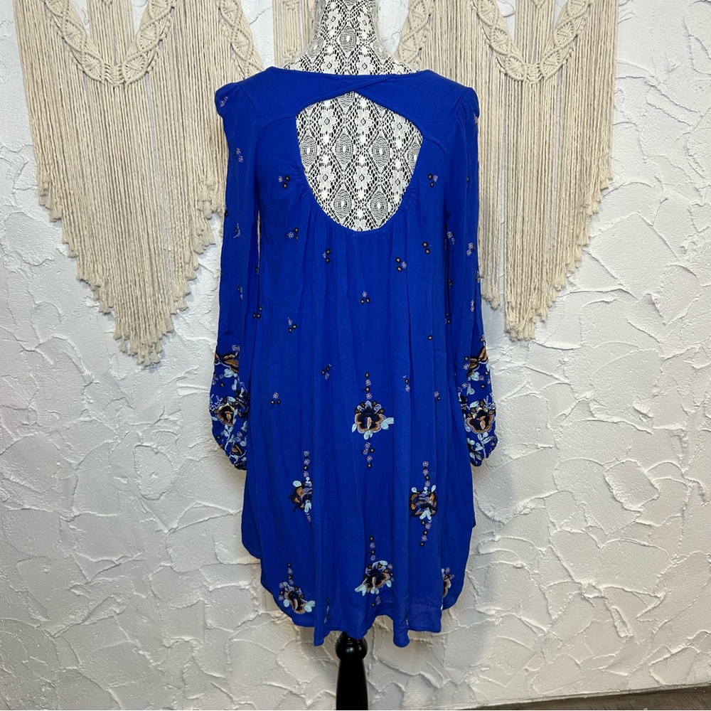 Free People Oxford Embroidered Gypsy Swing Mini Dress Women’s size Small - Picture 8 of 12